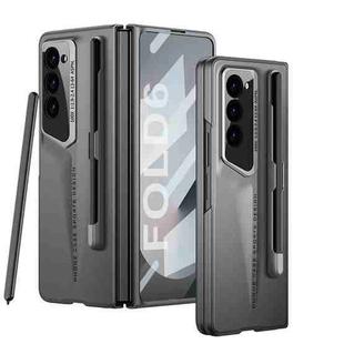 For Samsung Galaxy Z Fold6 GKK Integrated Blade Ultra-thin Full Coverage Phone Case with Pen Slot, Not Included Pen(Grey)