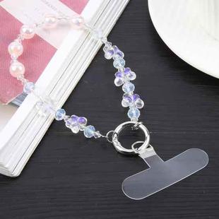 Mobile Phone Anti-lost Transparent Butterfly Short Bead Chain(Pink)