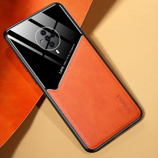 For Vivo S6 All-inclusive Leather + Organic Glass Phone Case with Metal Iron Sheet(Orange)