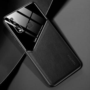 For Vivo Y17 All-inclusive Leather + Organic Glass Phone Case with Metal Iron Sheet(Black)