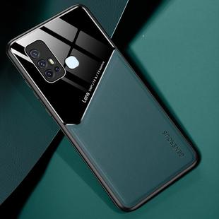 For Vivo Z6 All-inclusive Leather + Organic Glass Phone Case with Metal Iron Sheet(Dark Green)