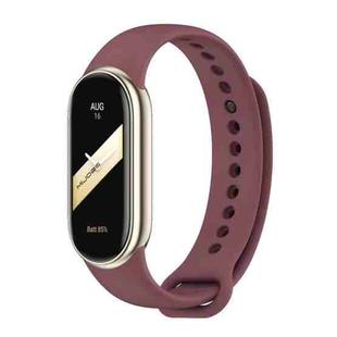 For Xiaomi Smart Band 9 / 8 MIJOBS Metal Buckle Solid Color Silicone Watch Band(Wine Red)