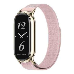 For Xiaomi Smart Band 9 / 8 MIJOBS Nylon Watch Band Wristband(Pink Light Gold)