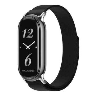 For Xiaomi Smart Band 9 / 8 MIJOBS Nylon Watch Band Wristband(Black Silver)