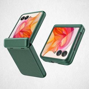 For Motorola Razr 50 Ultra Integrated Fold Hinge Grid Texture Phone Case(Green)