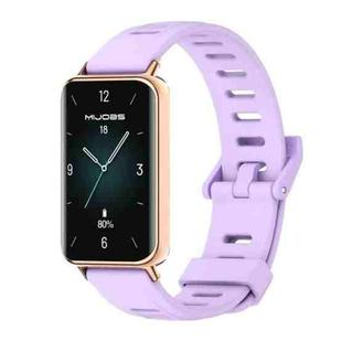 For Honor Band 9 MIJOBS Flat Hole Breathable TPU Watch Band(Taro Purple Rose Gold)