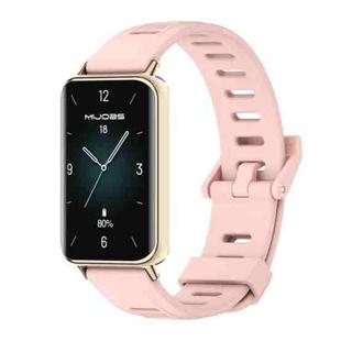 For Honor Band 9 MIJOBS Flat Hole Breathable TPU Watch Band(Pink Light Gold)