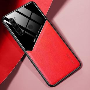 For Xiaomi Redmi Note 8 All-inclusive Leather + Organic Glass Phone Case with Metal Iron Sheet(Red)