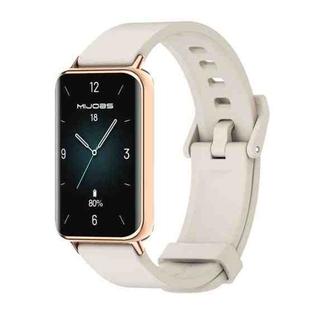 For Honor Band 9 MIJOBS Solid Color Silicone Watch Band(Gray Rose Gold)