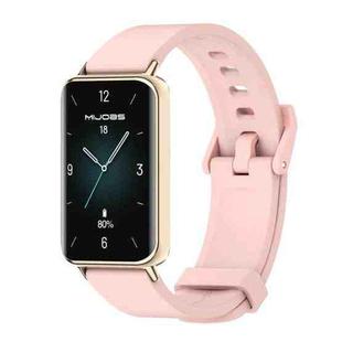 For Honor Band 9 MIJOBS Solid Color Silicone Watch Band(Pink Light Gold)