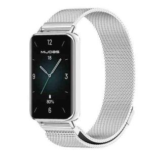 For Honor Band 9 MIJOBS Milan Magnetic Stainless Steel Watch Band(Silver)