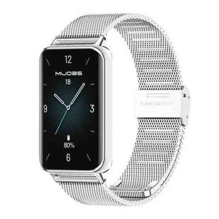 For Honor Band 9 MIJOBS Milan Buckle Stainless Steel Watch Band(Silver)