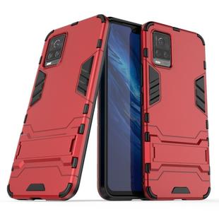 For Vivo S7 5G PC + TPU Shockproof Protective Case with Holder(Red)