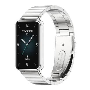 For Honor Band 10 / 9 MIJOBS Bamboo Stainless Steel Watch Band(Silver)