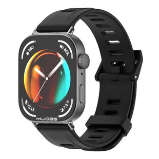 For Huawei Watch Fit3 MIJOBS Flat Hole Silicone Watch Band(Black)
