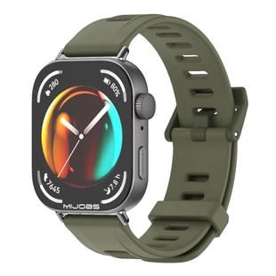For Huawei Watch Fit3 MIJOBS Flat Hole Silicone Watch Band(Army Green Black)