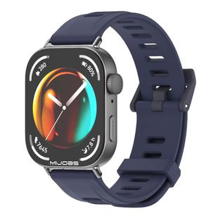 For Huawei Watch Fit3 MIJOBS Flat Hole Silicone Watch Band(Midnight Blue Black)