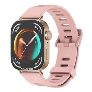 For Huawei Watch Fit3 MIJOBS Flat Hole Silicone Watch Band(Pink Rose Gold)