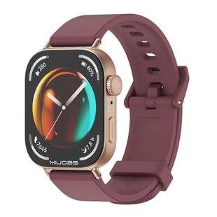 For Huawei Watch Fit3 MIJOBS Solid Color Silicone Watch Band(Wine Red Rose Gold)