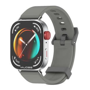 For Huawei Watch Fit3 MIJOBS Solid Color Silicone Watch Band(Khaki Grey Silver)