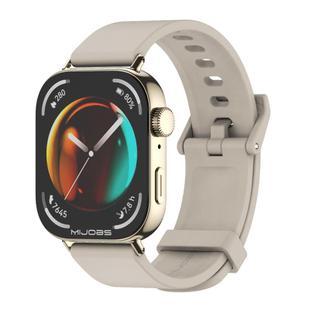 For Huawei Watch Fit3 MIJOBS Solid Color Silicone Watch Band(Gray Light Gold)