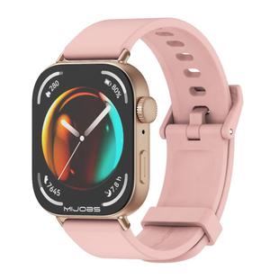 For Huawei Watch Fit3 MIJOBS Solid Color Silicone Watch Band(Pink Rose Gold)