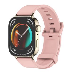For Huawei Watch Fit3 MIJOBS Solid Color Silicone Watch Band(Pink Light Gold)