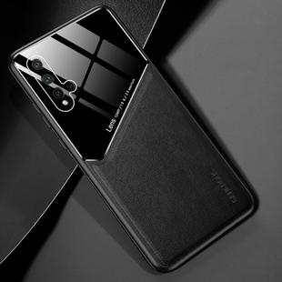 For Huawei nova 5 All-inclusive Leather + Organic Glass Protective Case with Metal Iron Sheet(Black)
