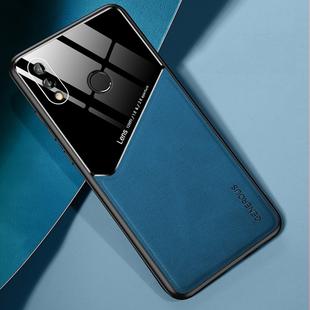 For Huawei P20 Lite All-inclusive Leather + Organic Glass Protective Case with Metal Iron Sheet(Blue)