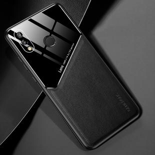 For Huawei P20 Lite All-inclusive Leather + Organic Glass Protective Case with Metal Iron Sheet(Black)