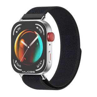 For Huawei Watch Fit3 MIJOBS Nylon Watch Band Wristband(Black Silver)
