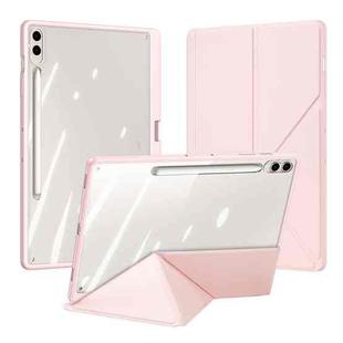 For Samsung Galaxy Tab S9+ / S9 FE+ DUX DUCIS Magi Series Smart Leather Tablet Case(Pink)