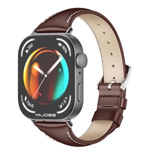 For Huawei Watch Fit3 MIJOBS Slim Genuine Leather Watch Band(Coffee Black)