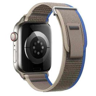 For Apple Watch SE 2023 44mm Dual-Section Loop Nylon Watch Band(Blue Grey)