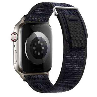 For Apple Watch SE 2023 40mm Dual-Section Loop Nylon Watch Band(Black Blue)