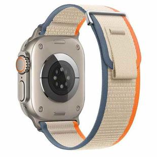 For Apple Watch Ultra 2 49mm Dual-Section Loop Nylon Watch Band(Orange Beige)