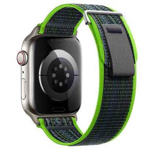 For Apple Watch Series 9 45mm Dual-Section Loop Nylon Watch Band(Bright Green Blue)