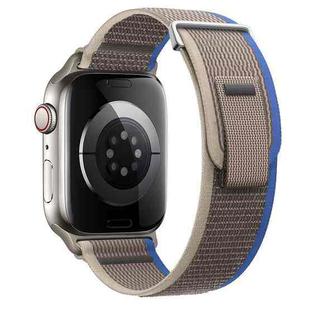 For Apple Watch Series 9 41mm Dual-Section Loop Nylon Watch Band(Blue Grey)