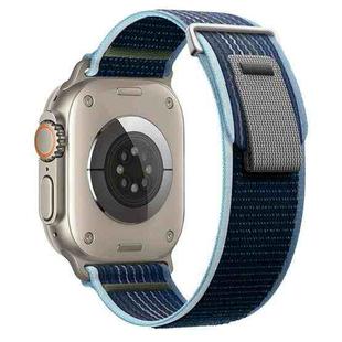 For Apple Watch Ultra 49mm Dual-Section Loop Nylon Watch Band(Storm Blue)