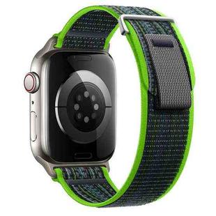 For Apple Watch Series 3 42mm Dual-Section Loop Nylon Watch Band(Bright Green Blue)