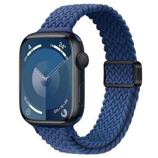 For Apple Watch SE 2023 40mm Slim Magnetic Buckle Nylon Braided Watch Band(Atlantic Blue)