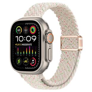 For Apple Watch Ultra 2 49mm Slim Magnetic Buckle Nylon Braided Watch Band(Spring Sakura)