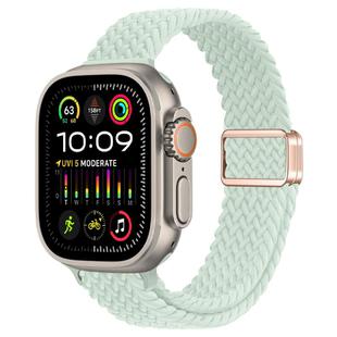 For Apple Watch Ultra 2 49mm Slim Magnetic Buckle Nylon Braided Watch Band(Light Mint)