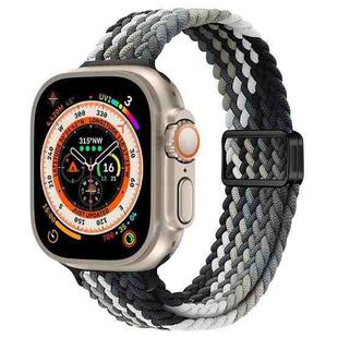 For Apple Watch Ultra 49mm Slim Magnetic Buckle Nylon Braided Watch Band(Dark Chocolate)