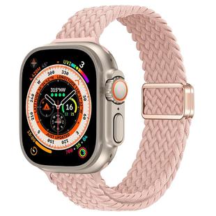 For Apple Watch Ultra 49mm Slim Magnetic Buckle Nylon Braided Watch Band(Cream Pink Sand)