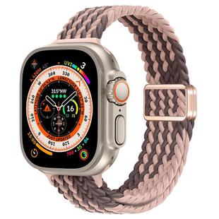 For Apple Watch Ultra 49mm Slim Magnetic Buckle Nylon Braided Watch Band(Smoky Violet)