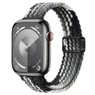 For Apple Watch Series 6 40mm Slim Magnetic Buckle Nylon Braided Watch Band(Dark Chocolate)