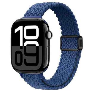 For Apple Watch Series 10 46mm Slim Magnetic Buckle Nylon Braided Watch Band(Atlantic Blue)