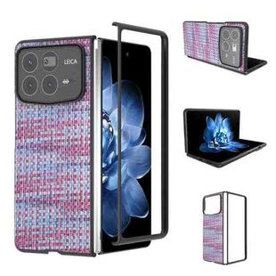 For Xiaomi Mix Fold 4 Black Frame Color Lattice Texture PU Phone Case(Purple)