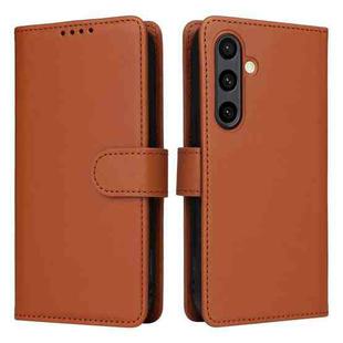 For Samsung Galaxy S24 FE 5G BETOPNICE BN-005 2 in 1 Detachable Imitate Genuine Leather Phone Case(Brown)